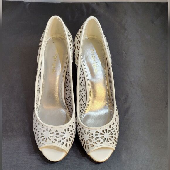 BRAND NEW MARIPE HIGH HEEL STILETTOS PEEP TOE LEATHER SLIP-ON CUTOUT DESIGN SHOE - Picture 14 of 15